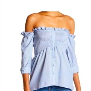 Smocked Off-the-Shoulder Blouse